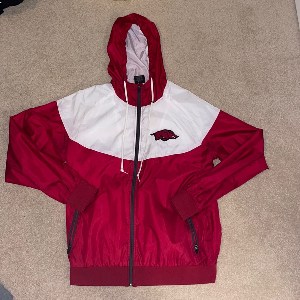 Colosseum Arkansas Zip-Up Windbreaker, L, Barely Worn
